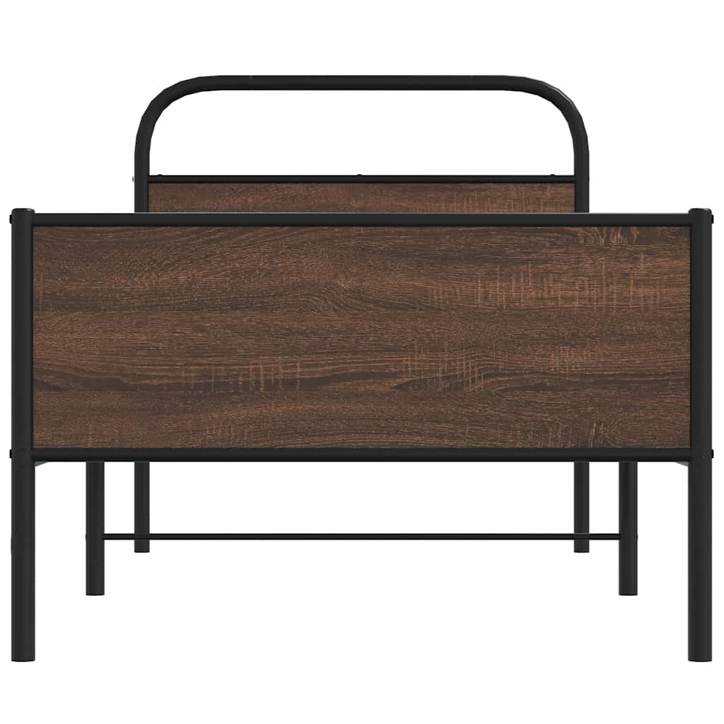 vidaXL Bed Frame without Mattress 90x190 cm Brown Oak Engineered Wood 5