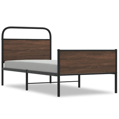 vidaXL Bed Frame without Mattress 90x200 cm Brown Oak Engineered Wood 2