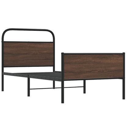 vidaXL Bed Frame without Mattress 90x200 cm Brown Oak Engineered Wood 3