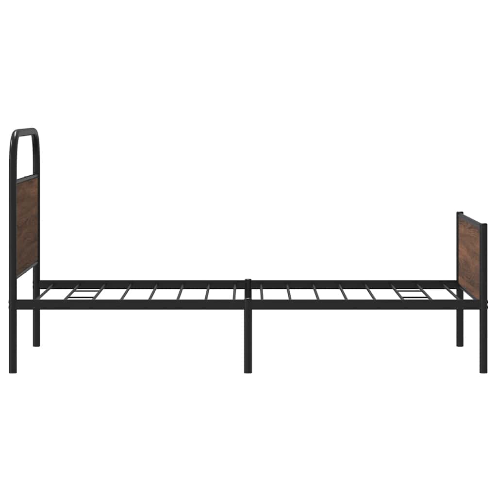 vidaXL Bed Frame without Mattress 100x200 cm Brown Oak Engineered Wood 6