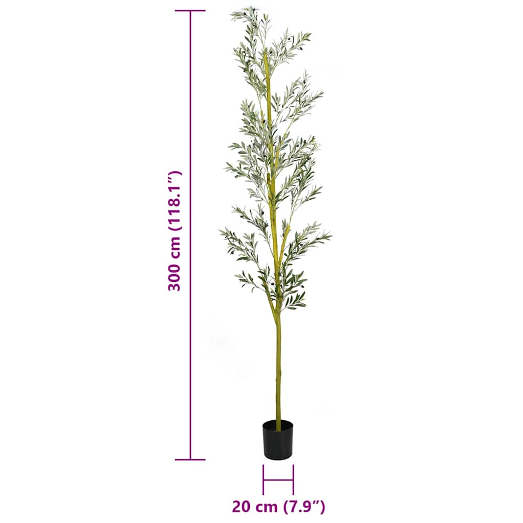 vidaXL Artificial Olive Tree 1000 Leaves 300 cm Green 5