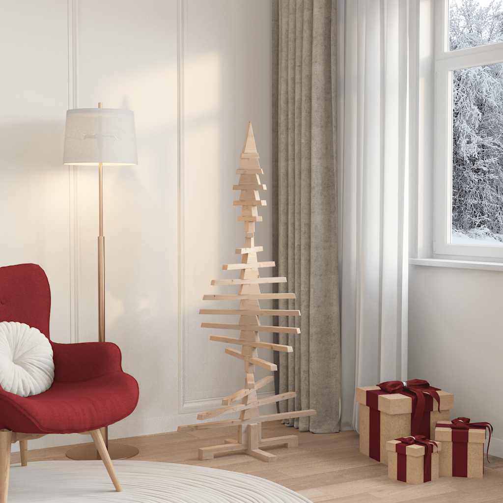 vidaXL Wooden Christmas Tree for Decoration 150 cm Solid Wood Pine 3