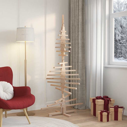 vidaXL | Wooden Christmas Tree | with Stand Natural with Unfinished 180 cm 3