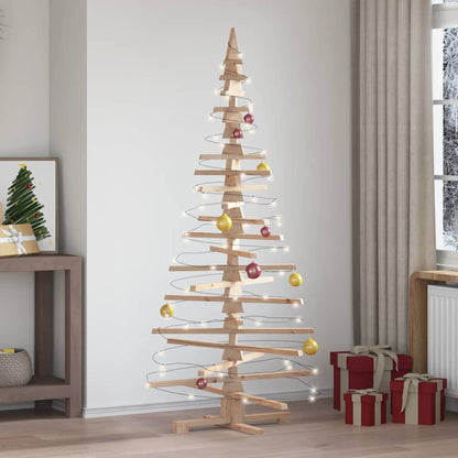 vidaXL | Wooden Christmas Tree | with Stand Natural with Unfinished 180 cm 1