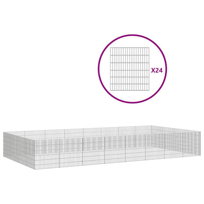 Free Range Animal Enclosure Galvanised Iron 54 x 60 cm 24-panel