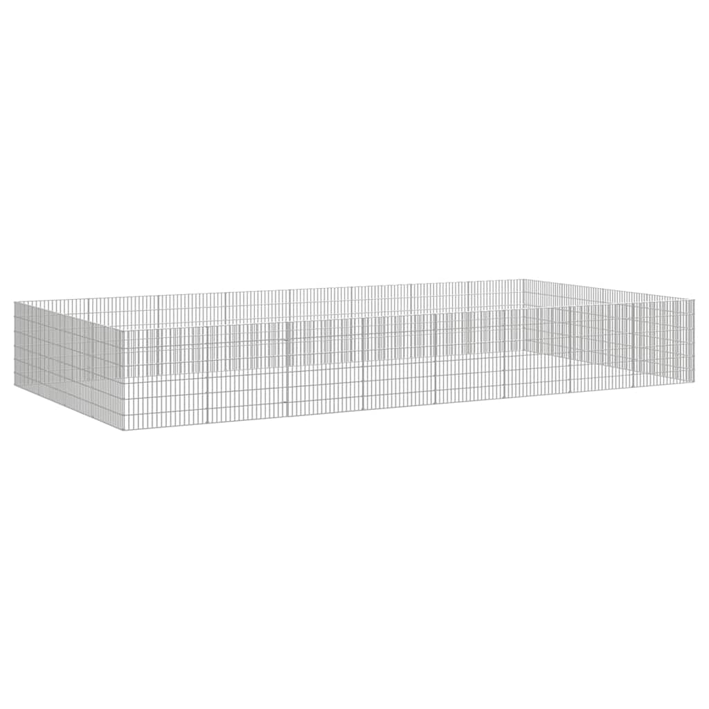 Free Range Animal Enclosure Galvanised Iron 54 x 60 cm 24-panel