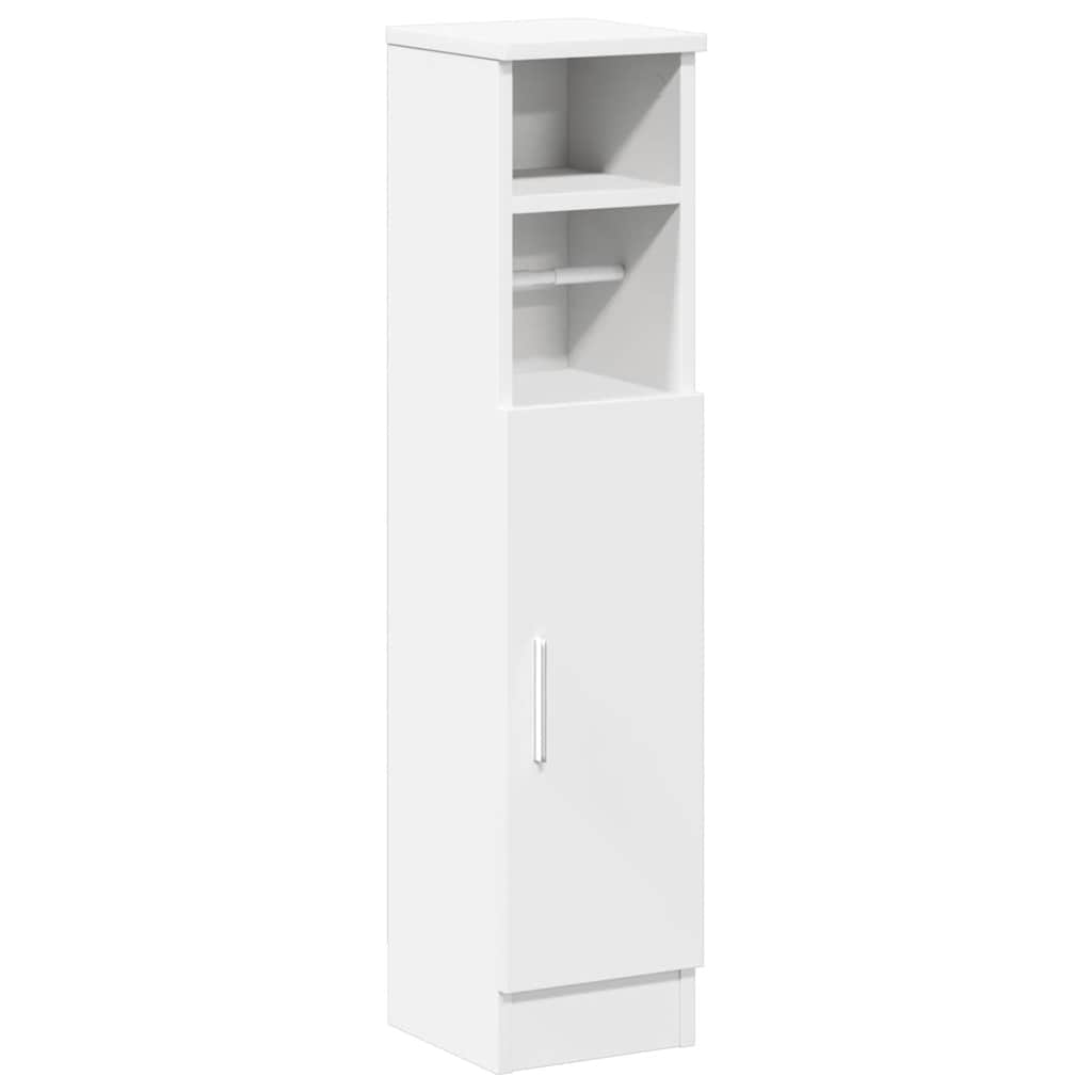 vidaXL Bathroom Cabinet with Roll Holder White 20.5x22x90 cm 2