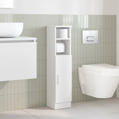 vidaXL Bathroom Cabinet with Roll Holder White 20.5x22x90 cm 3