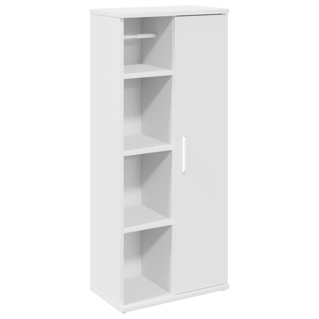 vidaXL Bathroom Cabinet with Roll Holder White 39x22x90 cm 2