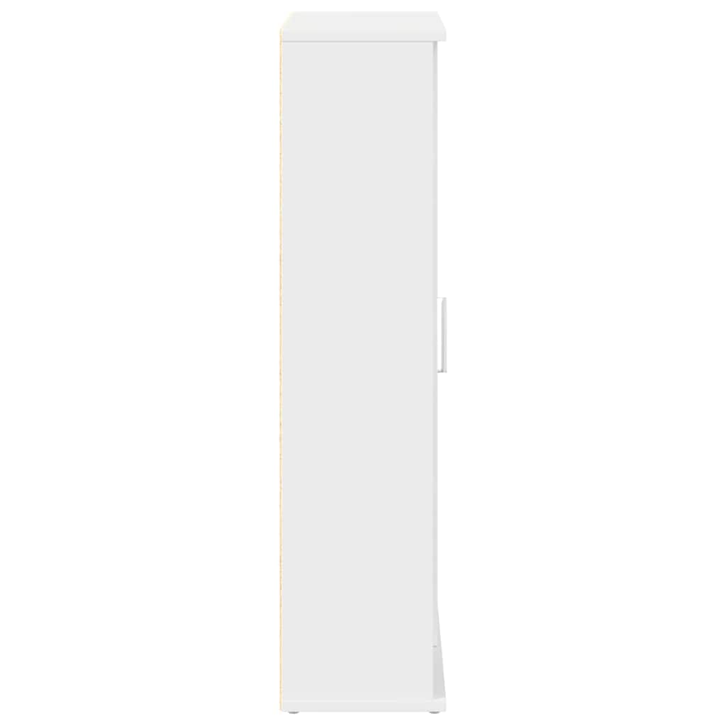 vidaXL Bathroom Cabinet with Roll Holder White 39x22x90 cm 6