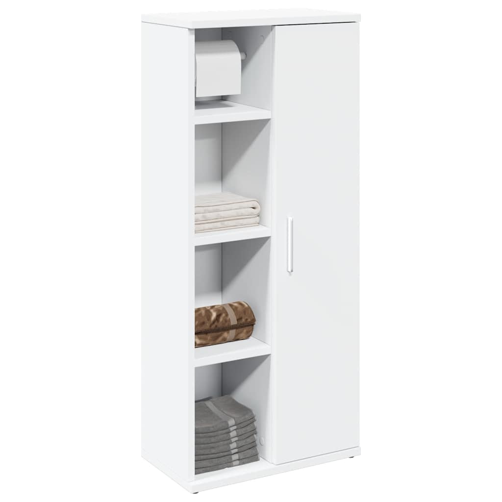 vidaXL Bathroom Cabinet with Roll Holder White 39x22x90 cm 1