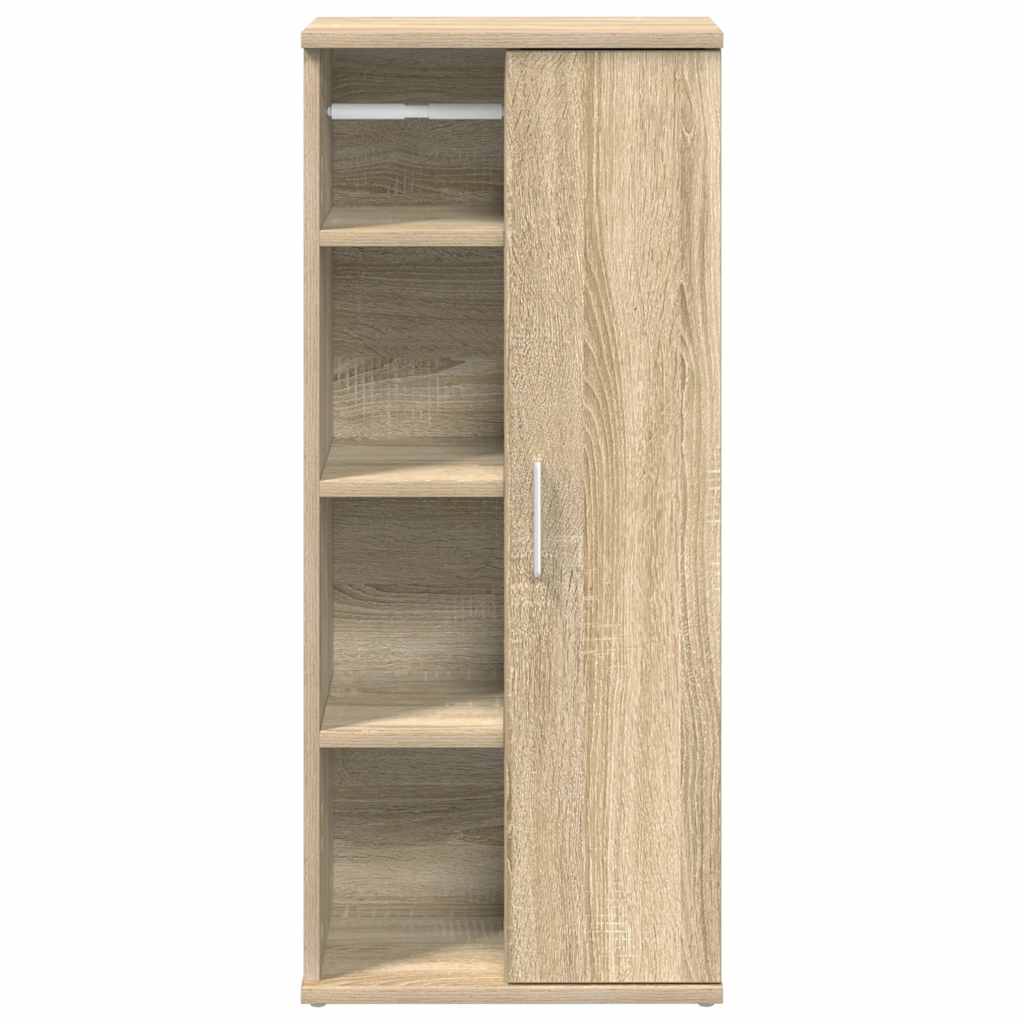 vidaXL Bathroom Cabinet with Roll Holder Sonoma Oak 39x22x90 cm 4