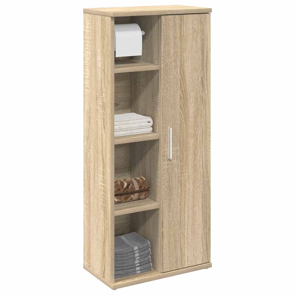 vidaXL Bathroom Cabinet with Roll Holder Sonoma Oak 39x22x90 cm 1
