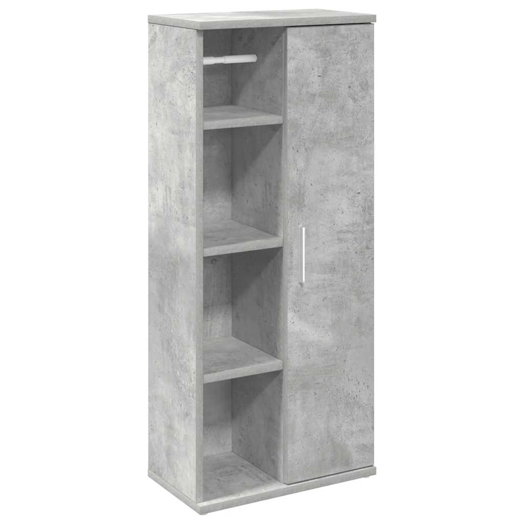 vidaXL Bathroom Cabinet with Roll Holder Concrete Grey 39x22x90 cm 2
