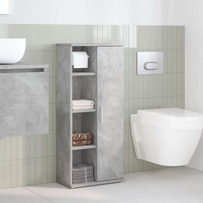 vidaXL Bathroom Cabinet with Roll Holder Concrete Grey 39x22x90 cm 3