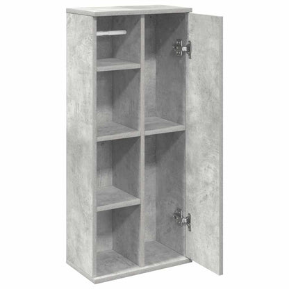 vidaXL Bathroom Cabinet with Roll Holder Concrete Grey 39x22x90 cm 5