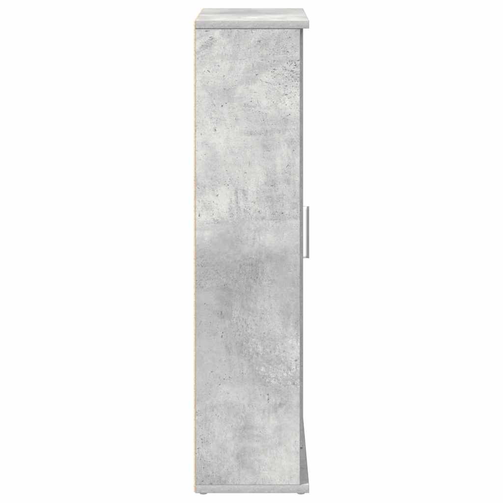 vidaXL Bathroom Cabinet with Roll Holder Concrete Grey 39x22x90 cm 6