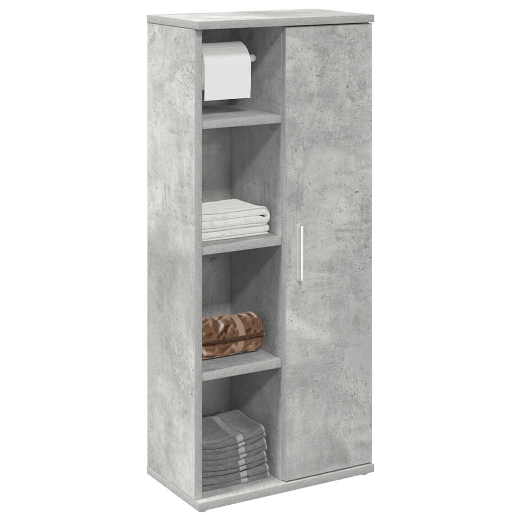 vidaXL Bathroom Cabinet with Roll Holder Concrete Grey 39x22x90 cm 1