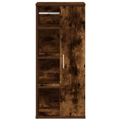vidaXL Bathroom Cabinet with Roll Holder Smoked Oak 39x22x90 cm 4
