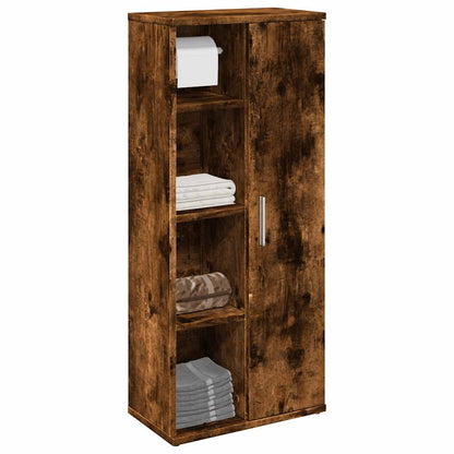 vidaXL Bathroom Cabinet with Roll Holder Smoked Oak 39x22x90 cm 1