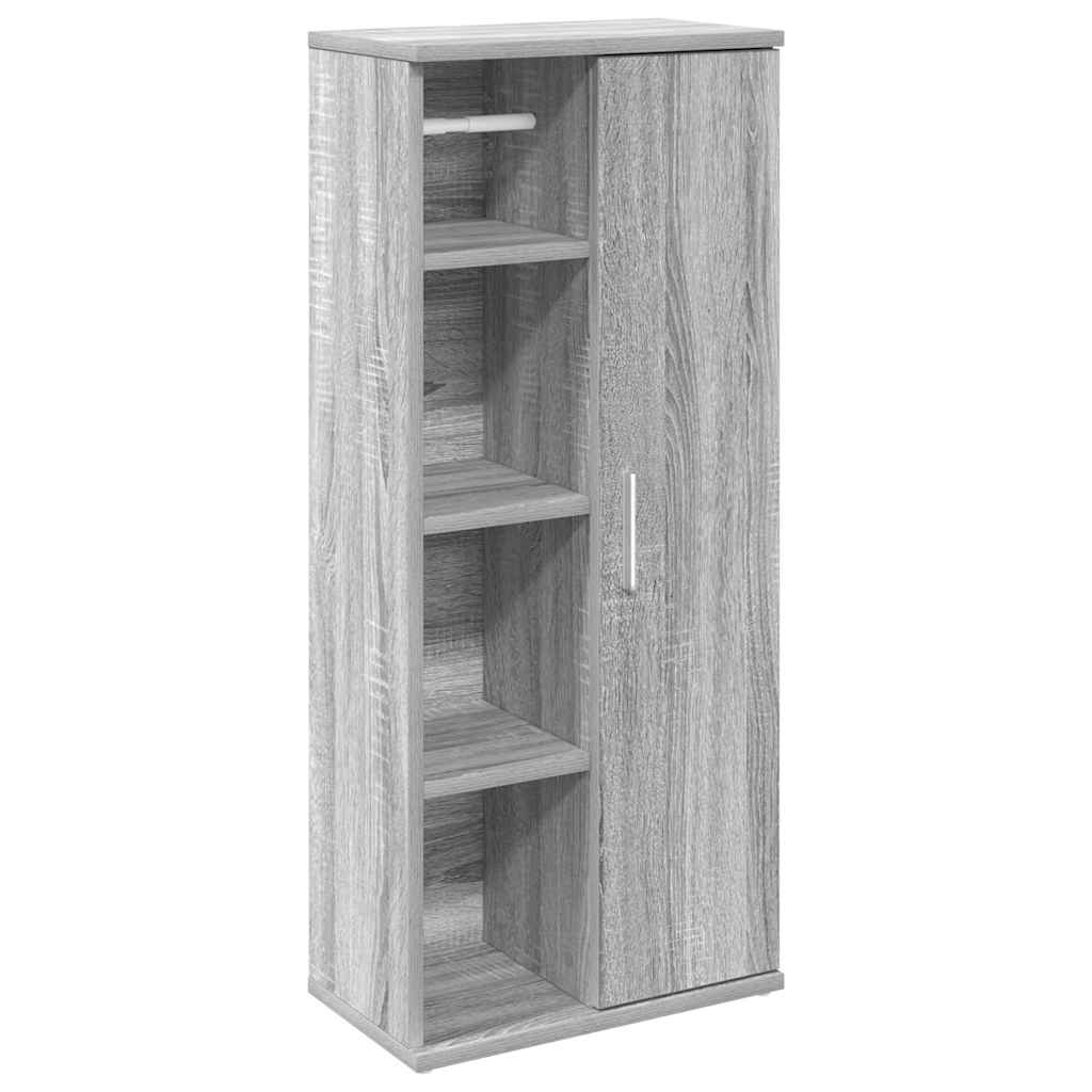 vidaXL Bathroom Cabinet with Roll Holder Grey Sonoma 39x22x90 cm 2
