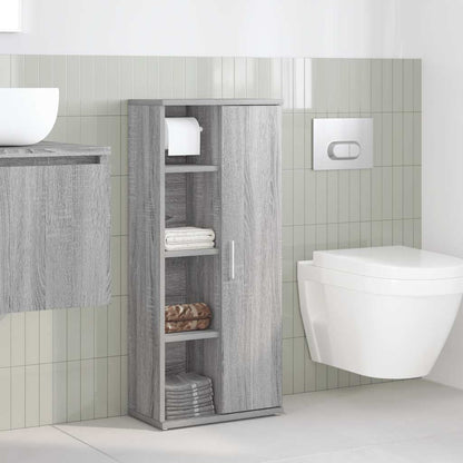 vidaXL Bathroom Cabinet with Roll Holder Grey Sonoma 39x22x90 cm 3