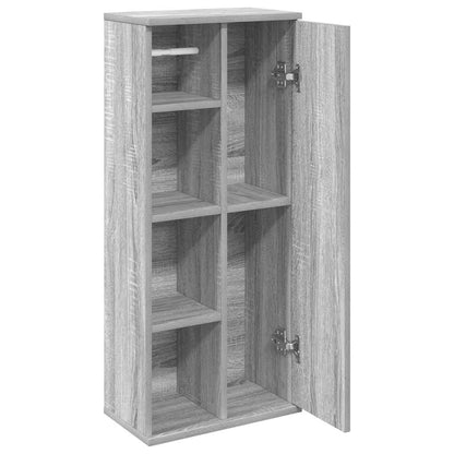 vidaXL Bathroom Cabinet with Roll Holder Grey Sonoma 39x22x90 cm 5