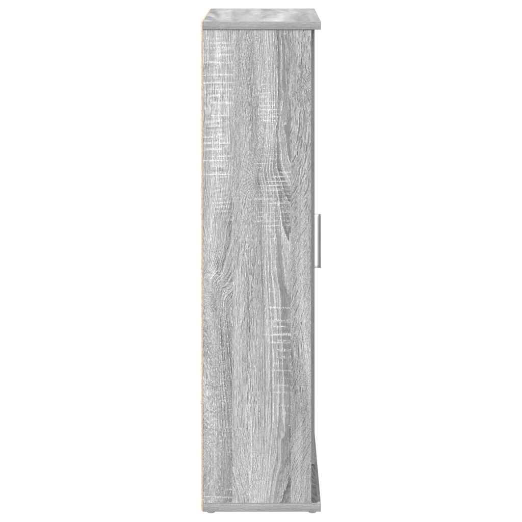 vidaXL Bathroom Cabinet with Roll Holder Grey Sonoma 39x22x90 cm 6