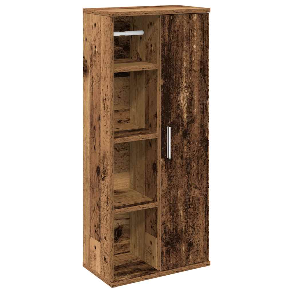 vidaXL Bathroom Cabinet with Roll Holder Old Wood 39x22x90 cm 2