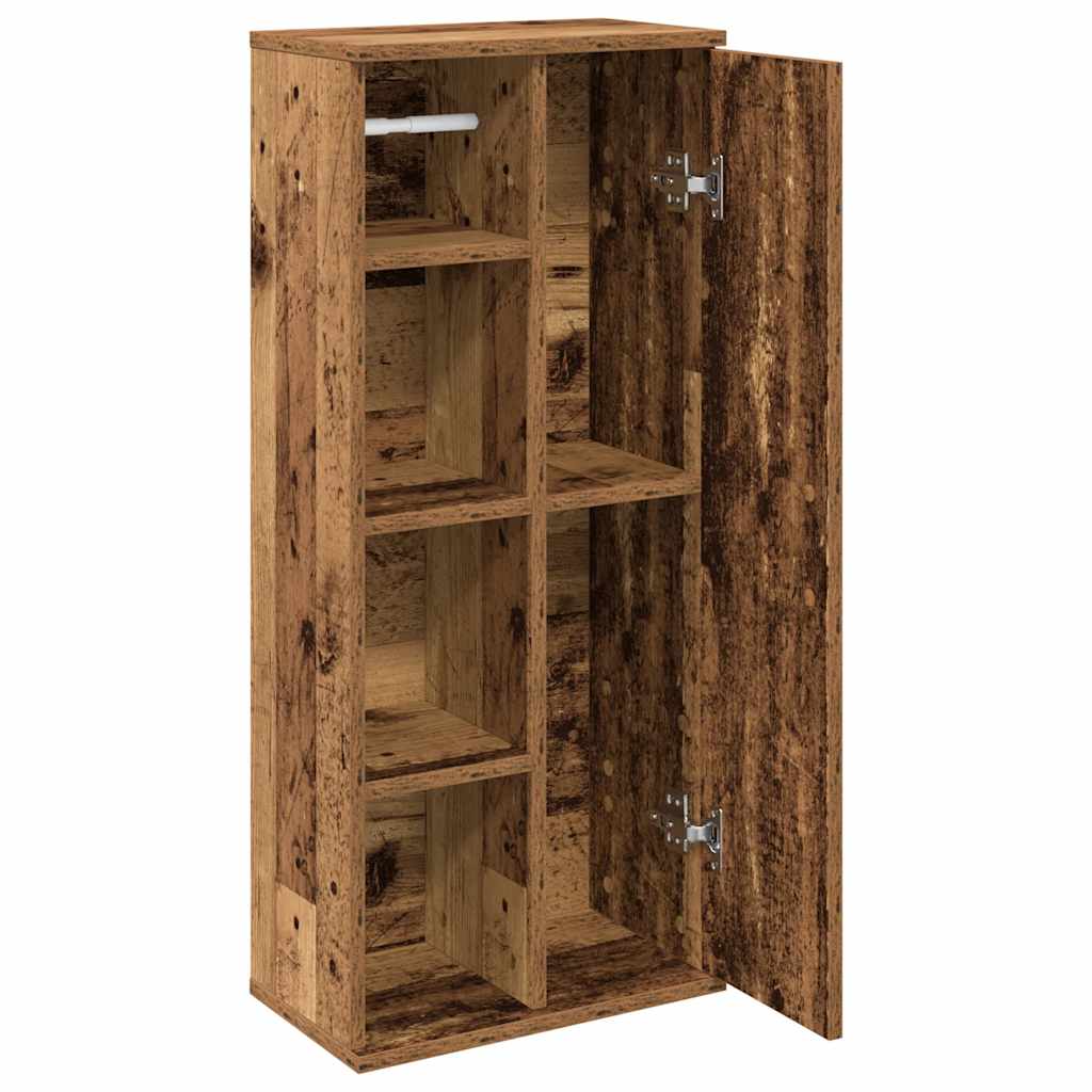 vidaXL Bathroom Cabinet with Roll Holder Old Wood 39x22x90 cm 5