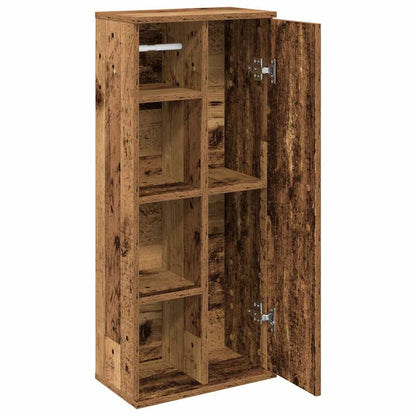 vidaXL Bathroom Cabinet with Roll Holder Old Wood 39x22x90 cm 5