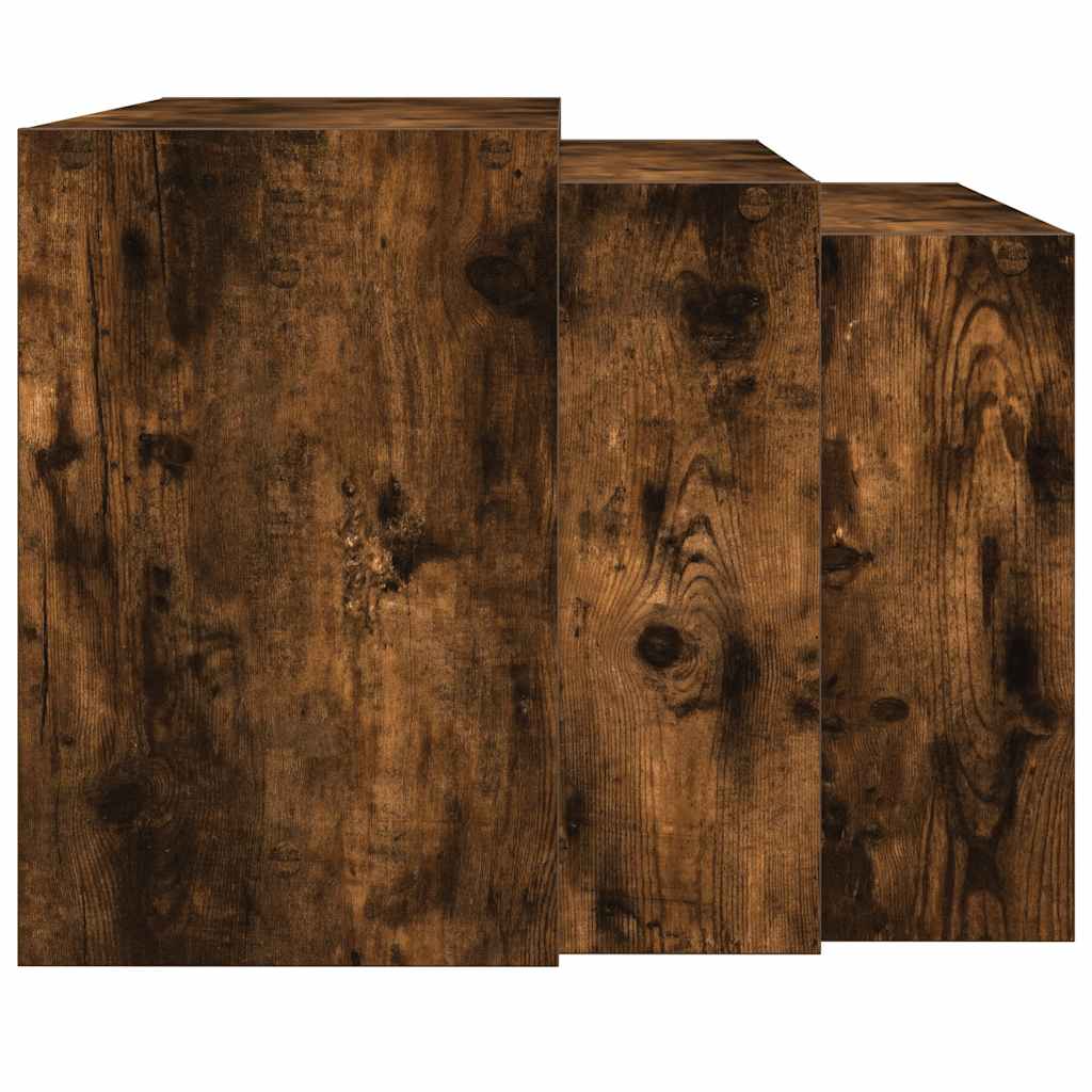 vidaXL Nesting Tables 3 pcs Smoked Oak Engineered Wood 5