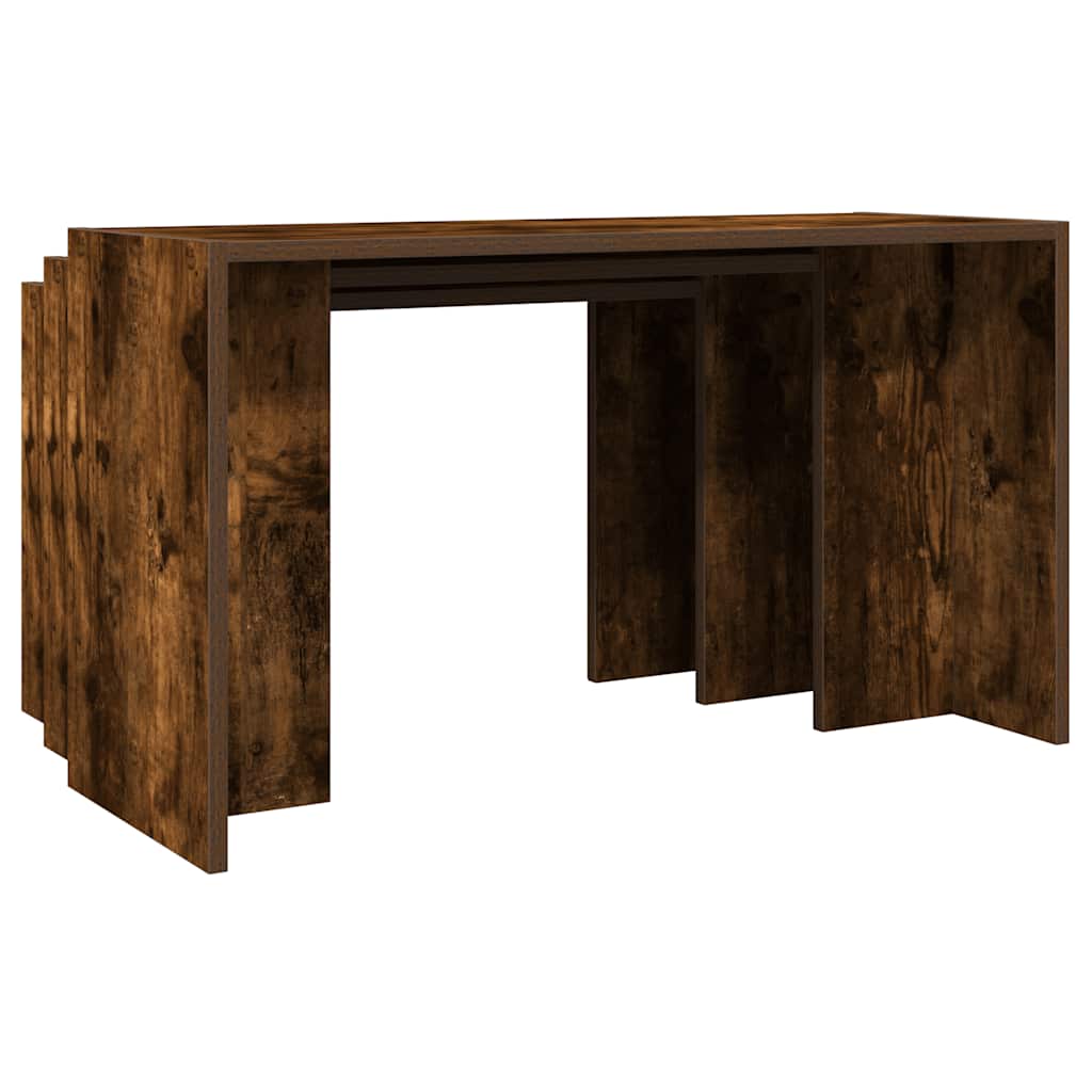vidaXL Nesting Tables 3 pcs Smoked Oak Engineered Wood 6