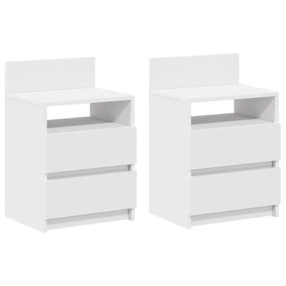 vidaXL Bedside Cabinets 2 pcs with 2 Drawers White 40x33x60 cm 2