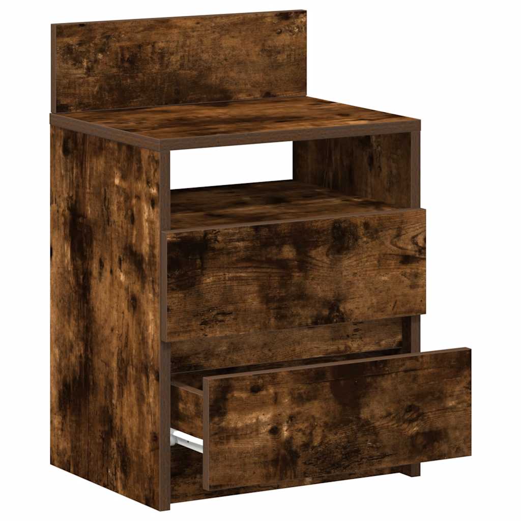 vidaXL Bedside Cabinets 2 pcs with 2 Drawers Smoked Oak 40x33x60 cm 5