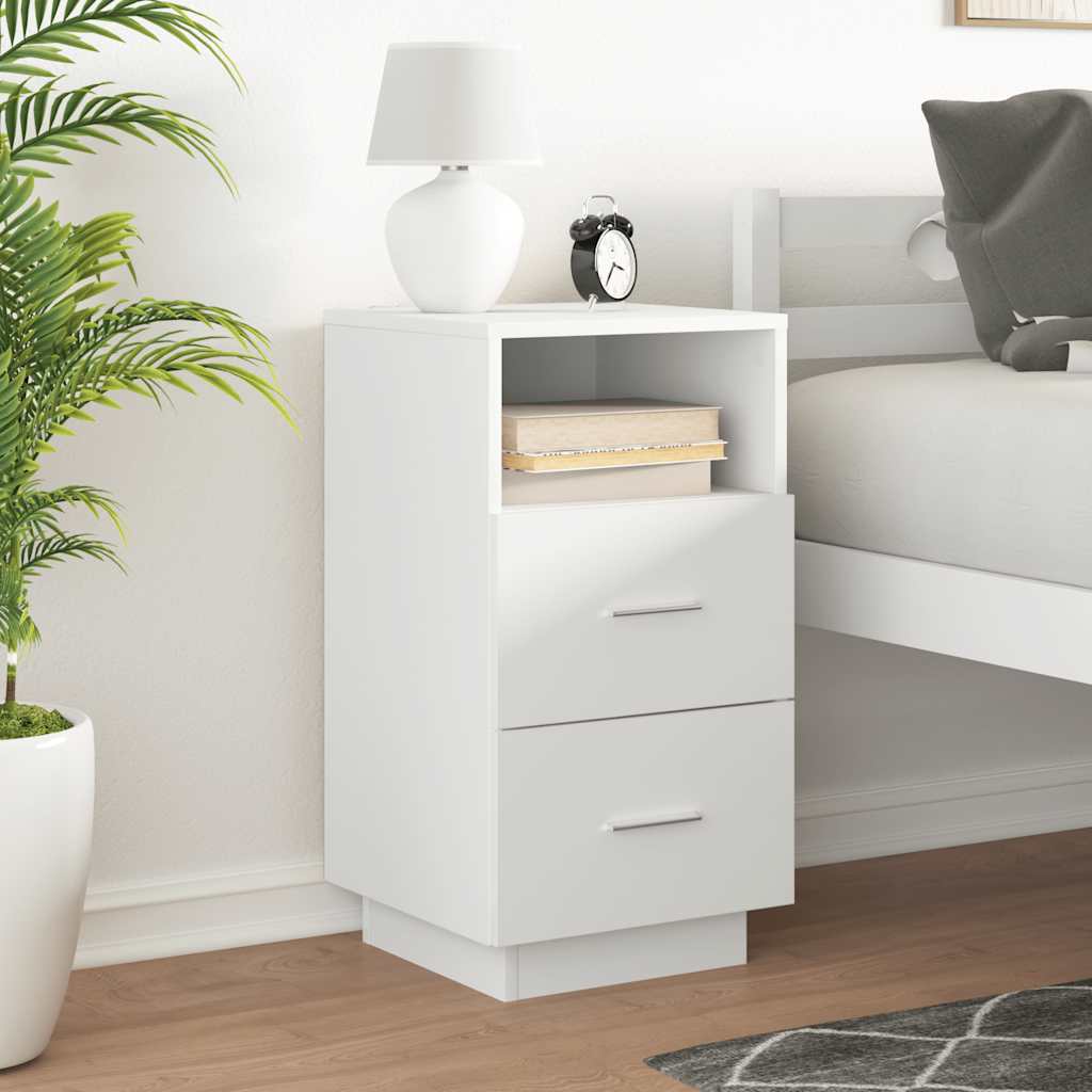 vidaXL Bedside Cabinet with 2 Drawers White 36x36x68 cm 3