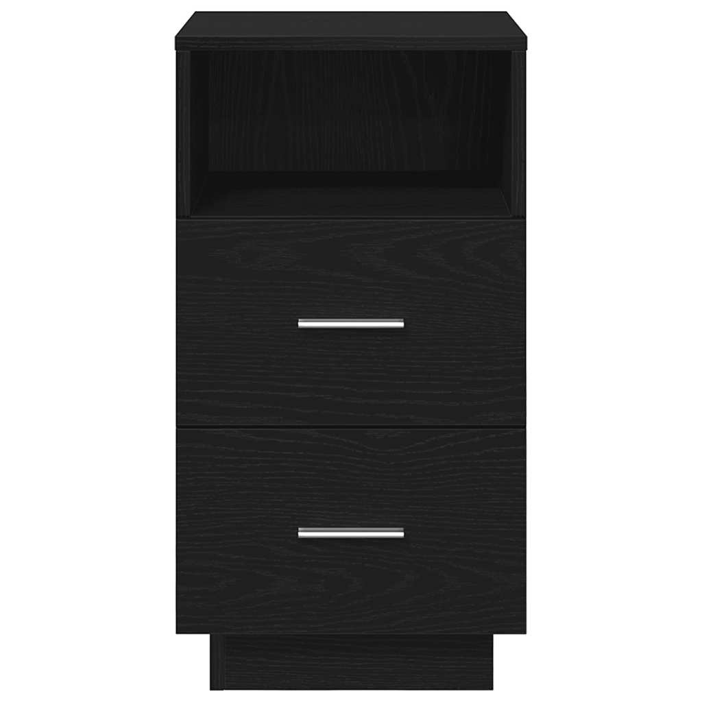 vidaXL Bedside Cabinet with 2 Drawers Black 36x36x68 cm 4