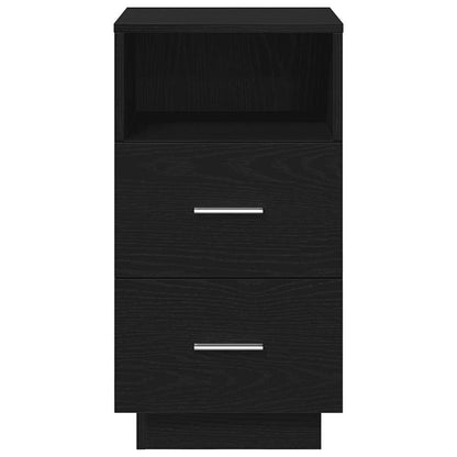 vidaXL Bedside Cabinet with 2 Drawers Black 36x36x68 cm 4