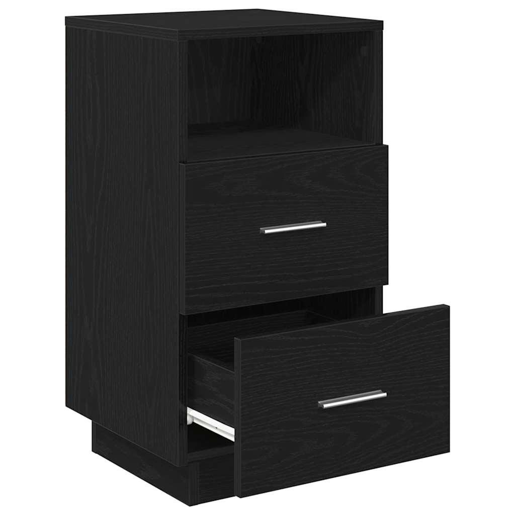vidaXL Bedside Cabinet with 2 Drawers Black 36x36x68 cm 5