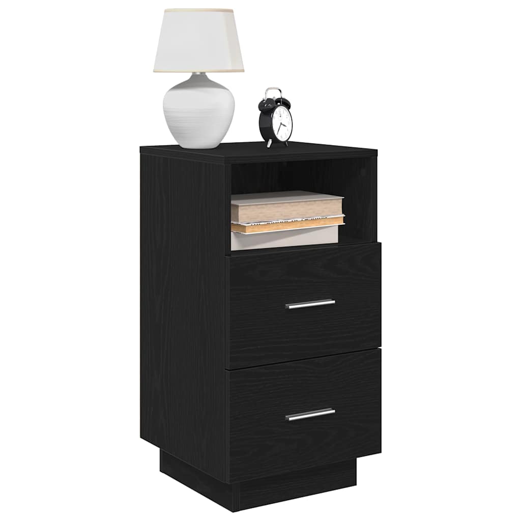 vidaXL Bedside Cabinet with 2 Drawers Black 36x36x68 cm 1