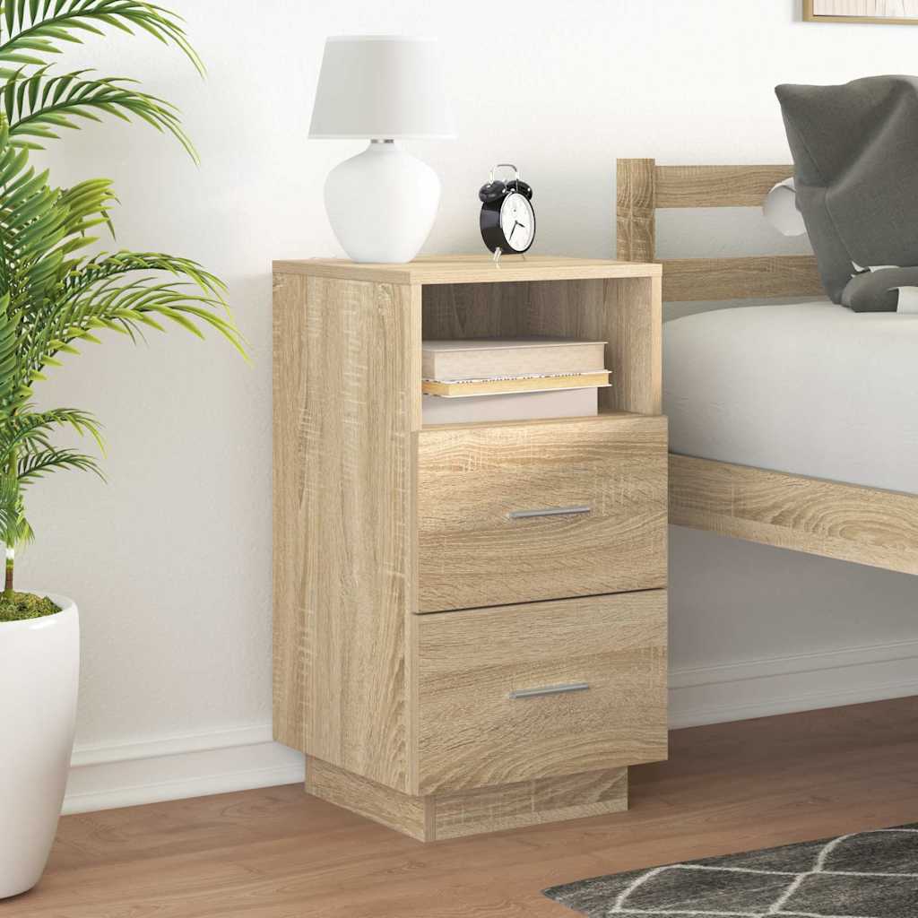 vidaXL Bedside Cabinet with 2 Drawers Sonoma Oak 36x36x68 cm 3
