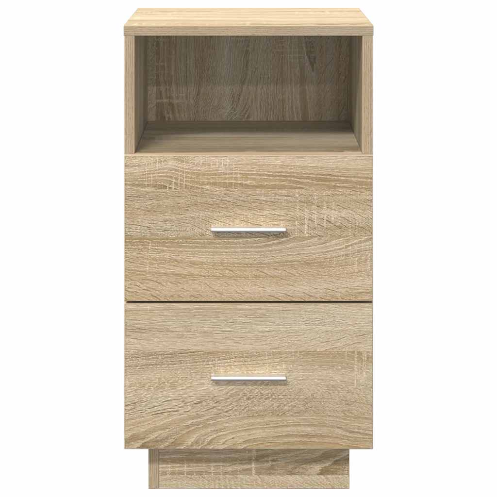 vidaXL Bedside Cabinet with 2 Drawers Sonoma Oak 36x36x68 cm 4