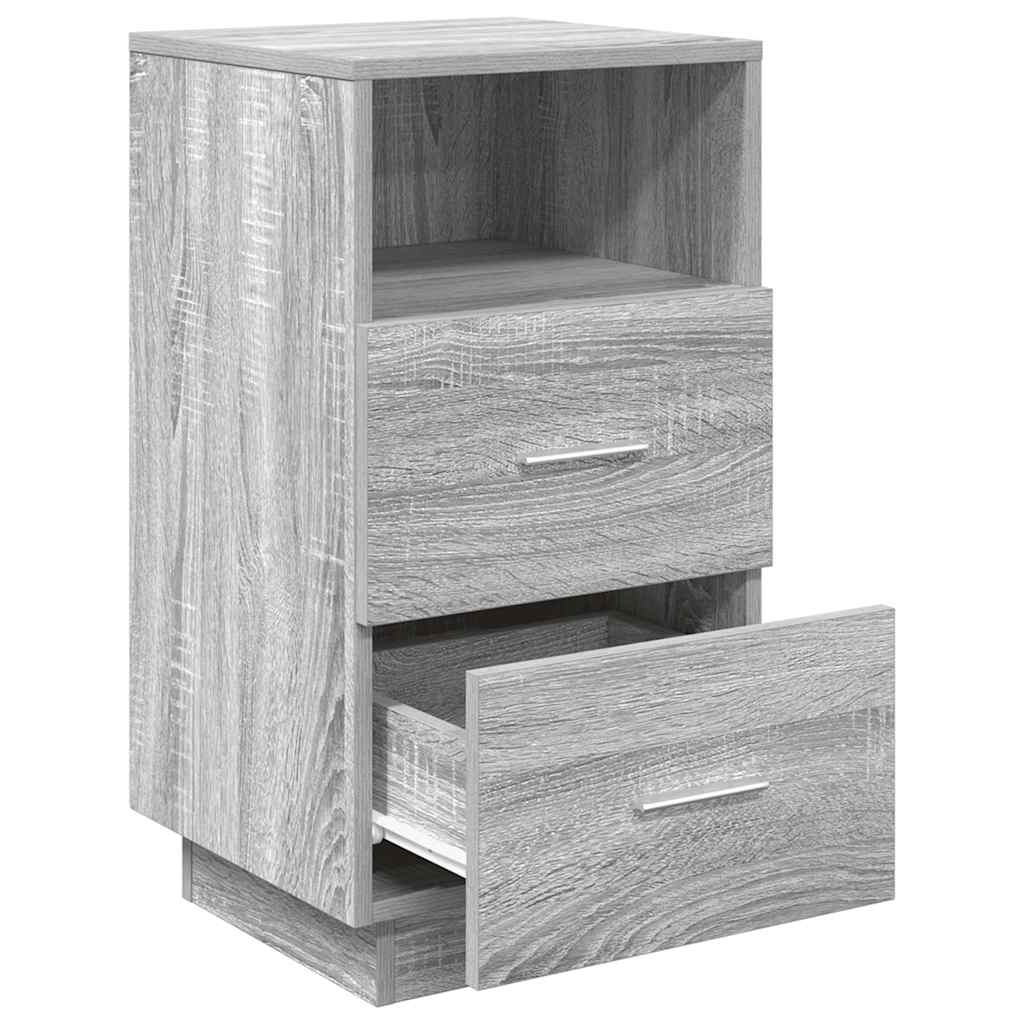 vidaXL Bedside Cabinet with 2 Drawers Grey Sonoma 36x36x68 cm 5