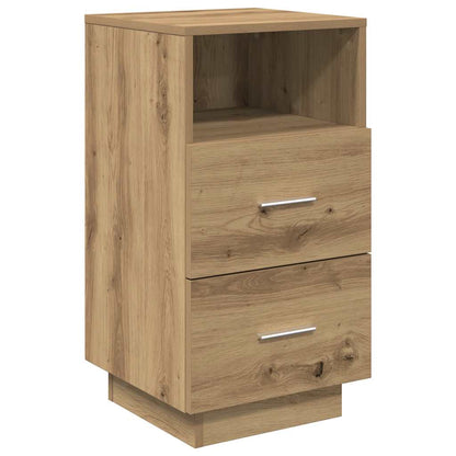 vidaXL Bedside Cabinet with 2 Drawers Artisan Oak 36x36x68 cm 2