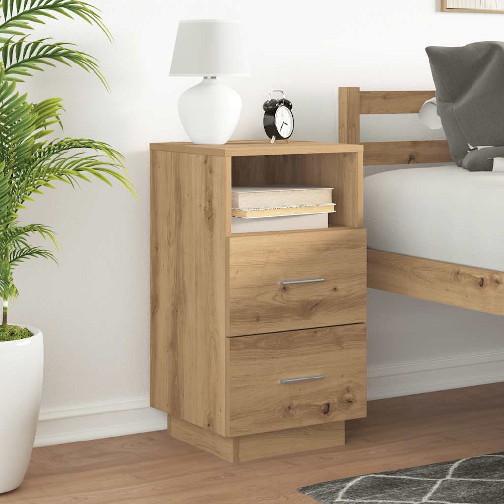 vidaXL Bedside Cabinet with 2 Drawers Artisan Oak 36x36x68 cm 3