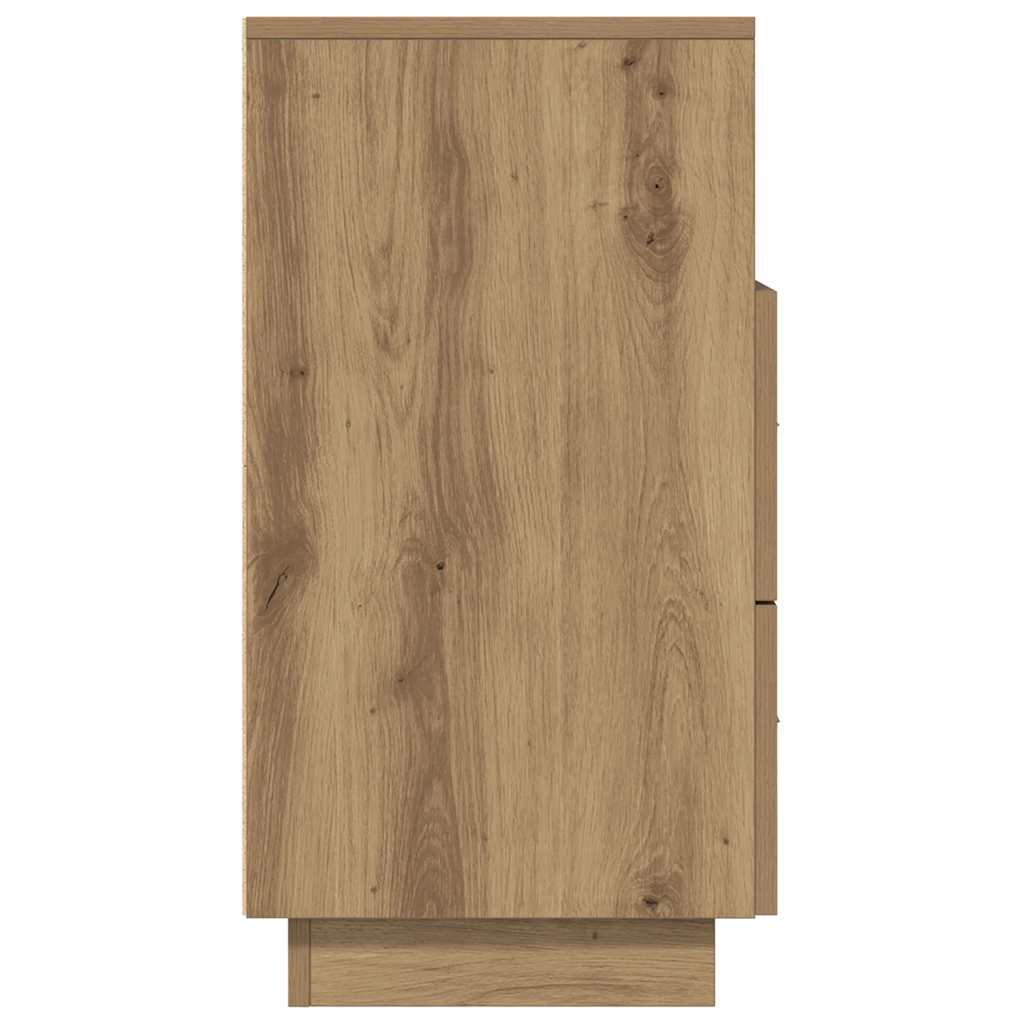 vidaXL Bedside Cabinet with 2 Drawers Artisan Oak 36x36x68 cm 6