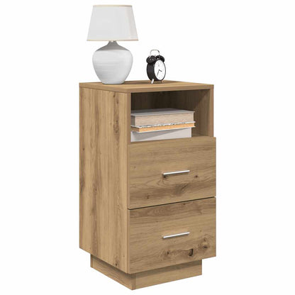 vidaXL Bedside Cabinet with 2 Drawers Artisan Oak 36x36x68 cm 1