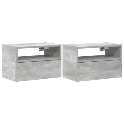 vidaXL Wall-mounted Bedside Cabinets 2 pcs Concrete Grey 45x26x28.5 cm 2