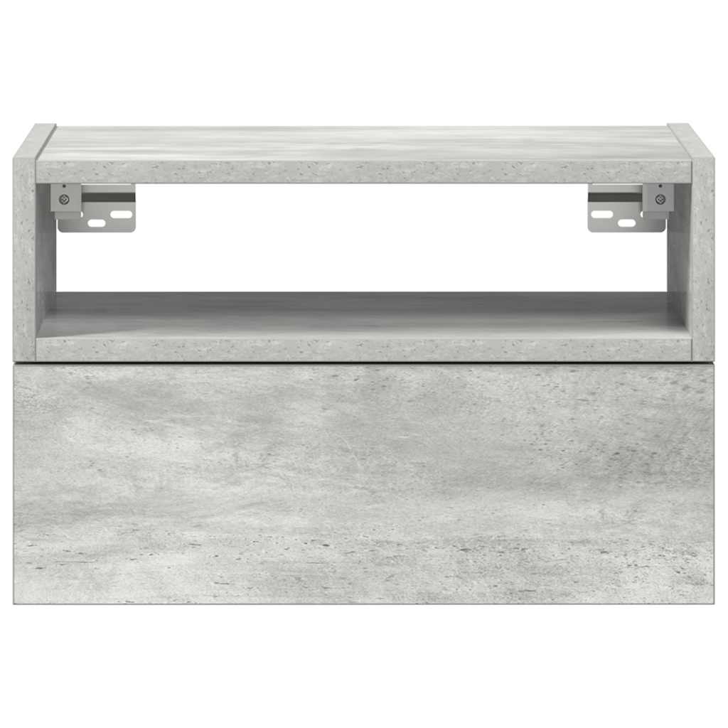 vidaXL Wall-mounted Bedside Cabinets 2 pcs Concrete Grey 45x26x28.5 cm 4