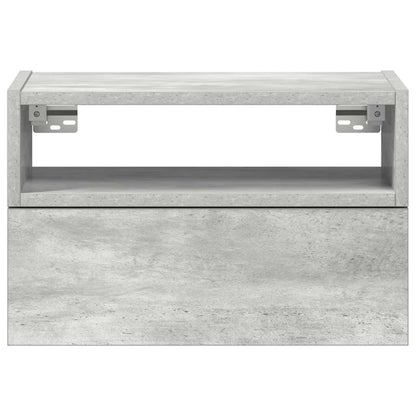 vidaXL Wall-mounted Bedside Cabinets 2 pcs Concrete Grey 45x26x28.5 cm 4